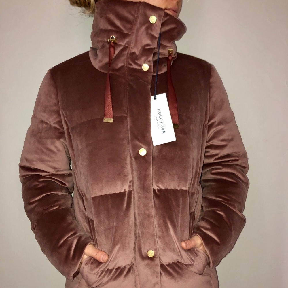 Cole Haan faux velvet coat